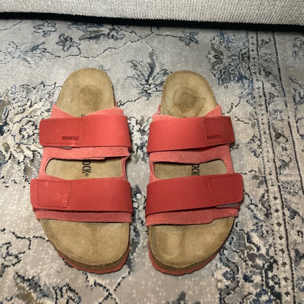 Birkenstock Uji Nubuck-Suede Leather in Sienna Red
